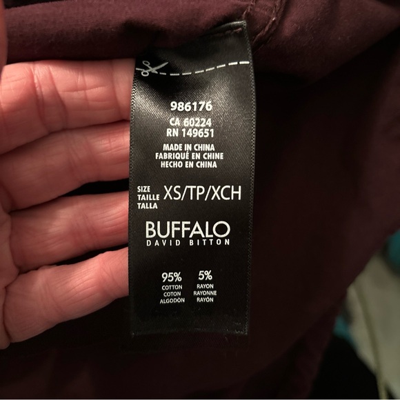 Burgundy Buffalo David Britton womens Jacket XS/TP cotton Rayon blend - Picture 4 of 5